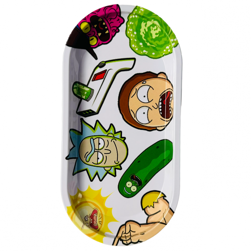 Bandeja Metálica Oval Rick And Morty Personajes White - Productos Genéricos